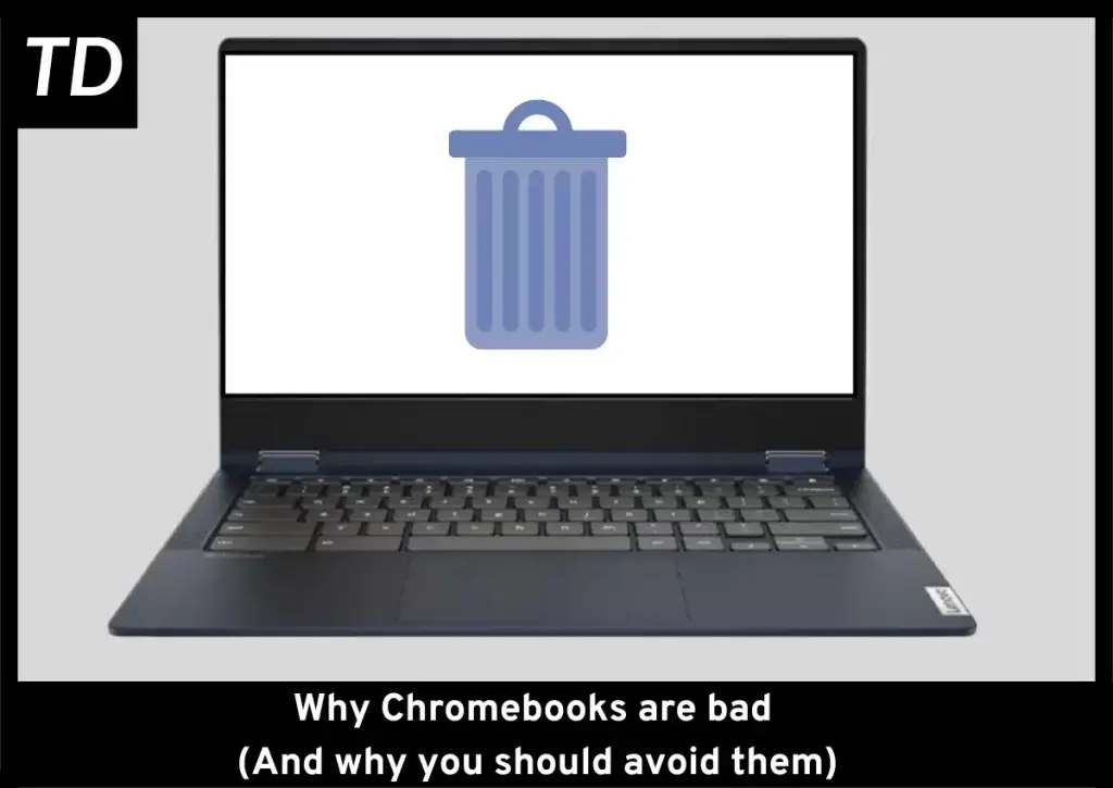 chromebook with trash can
