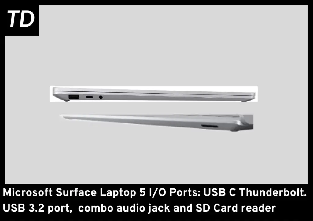 MIcrosoft Surface Laptop 5 I/O ports