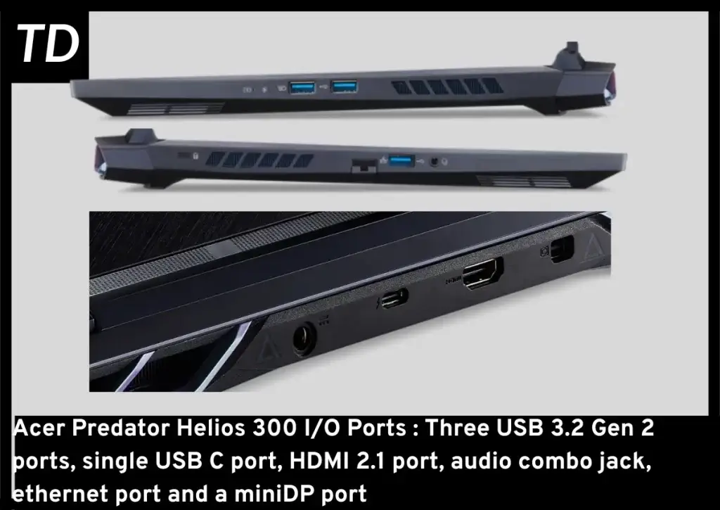 Acer Predator Helios 300 I/O Ports