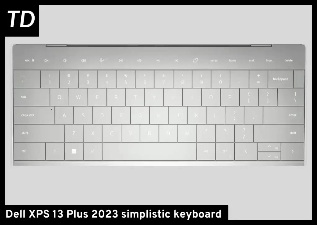 top view of XPS 13 Plus keyboard