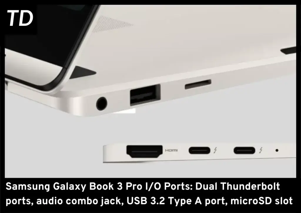 The I/O Ports on the Galaxy Book 3 Pro