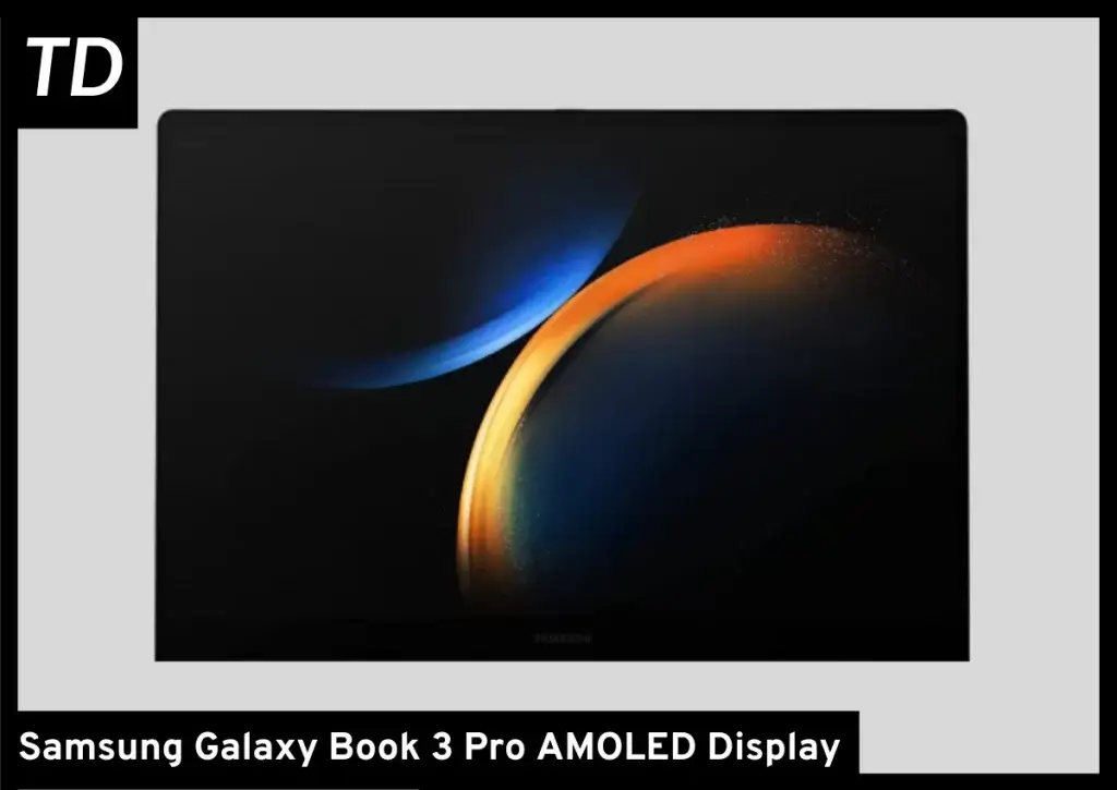 Galaxy Book 3 Pro front view of the AMOLED display