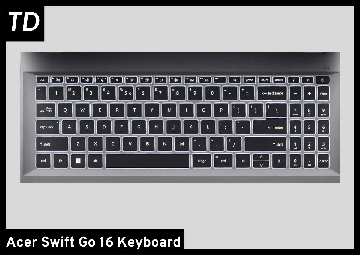 Acer Swift Go 16 keyboard