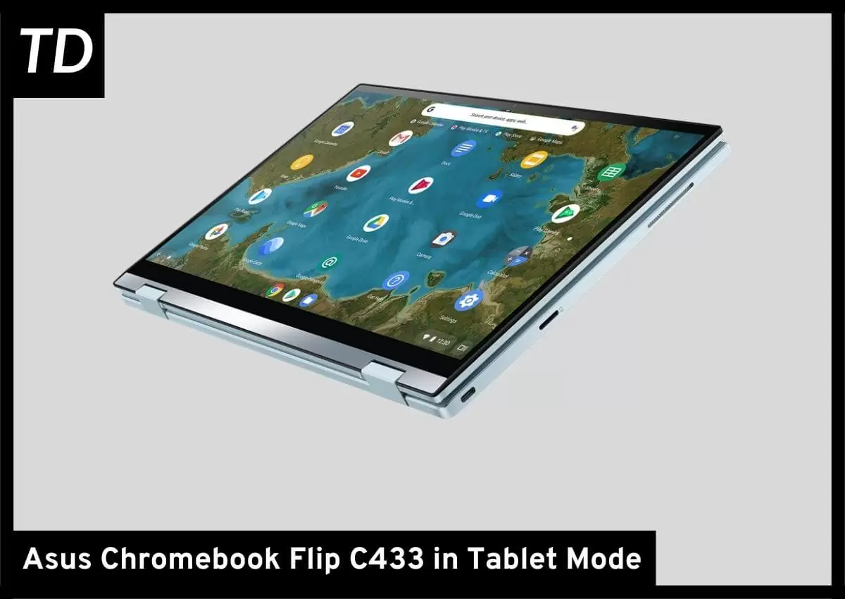 Asus Chromebook Flip C433 in Tablet Mode