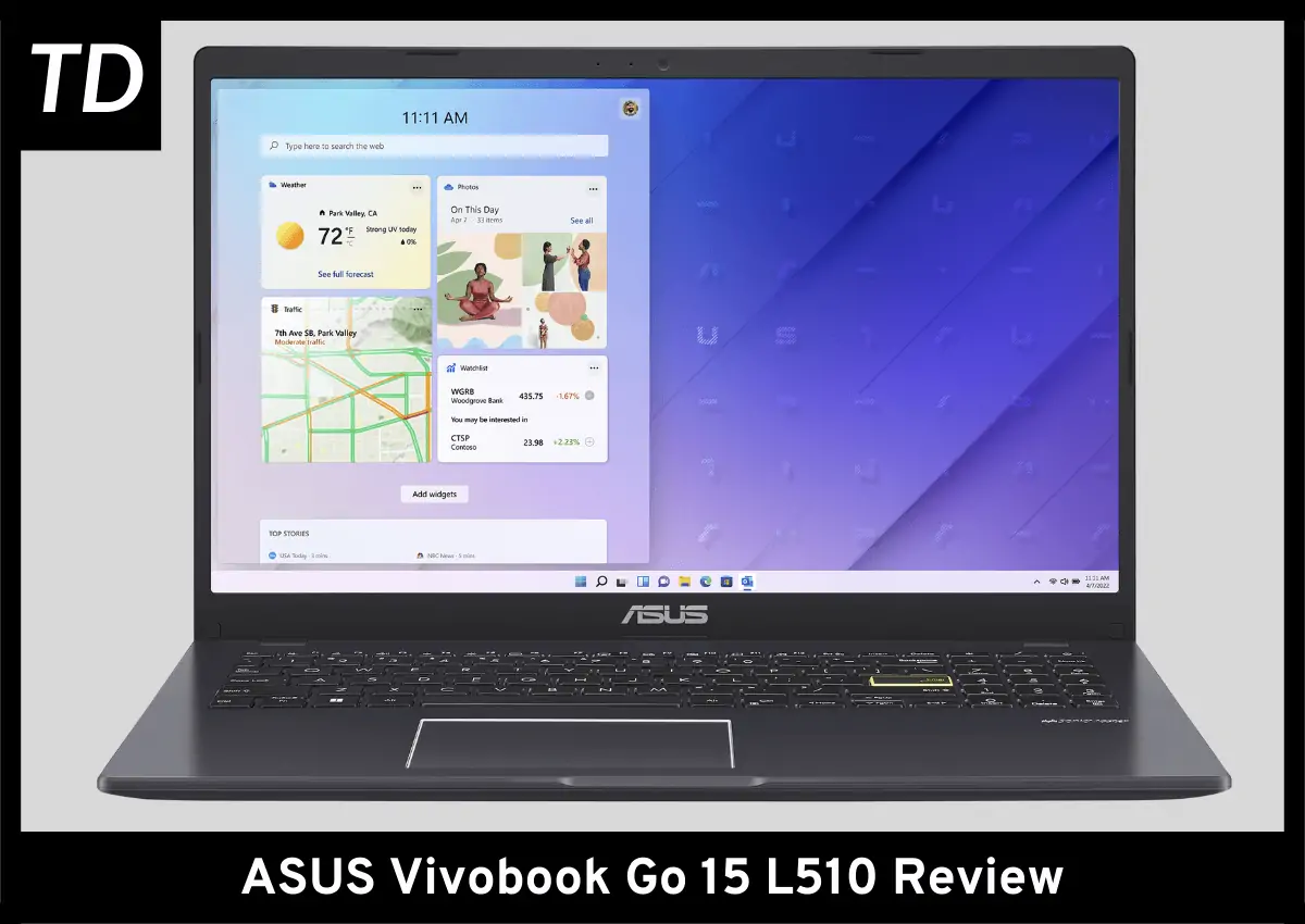 Fron view of the Asus Vivobook Go 15 L510